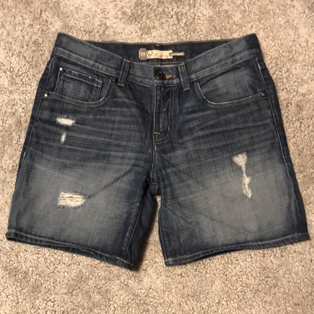 Anthropologie Level 99 Boyfriend High Rise Midi Jean Shorts Size 26